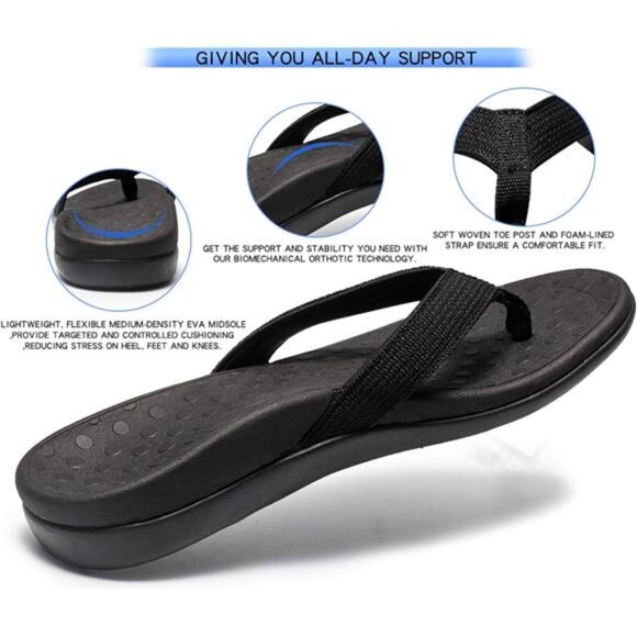 Fasciitis Feet Sandal with Arch Support - Best Orthotic flip Flops for Flat Feet - Picture 2 of 7
